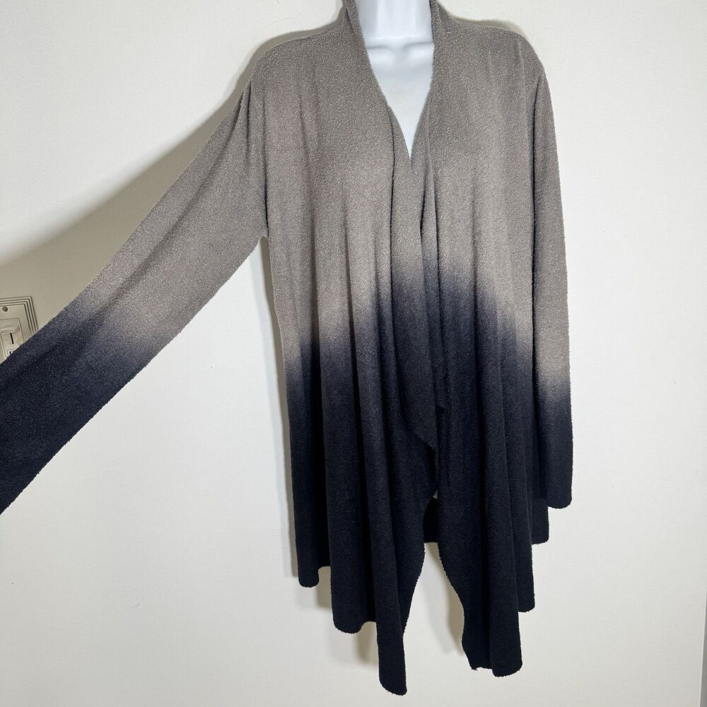NWT Barefoot Dreams Cozy Chic Lite Calypso Wrap Cardigan Black/Pewter Size L/XL